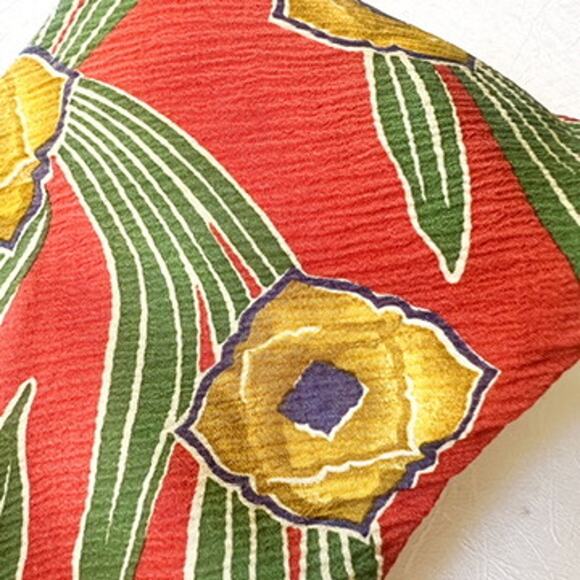 Boss Hugo Boss 100% Silk Neck Tie Made in Italy EUC Red Tropical Floral - Picture 2 of 8